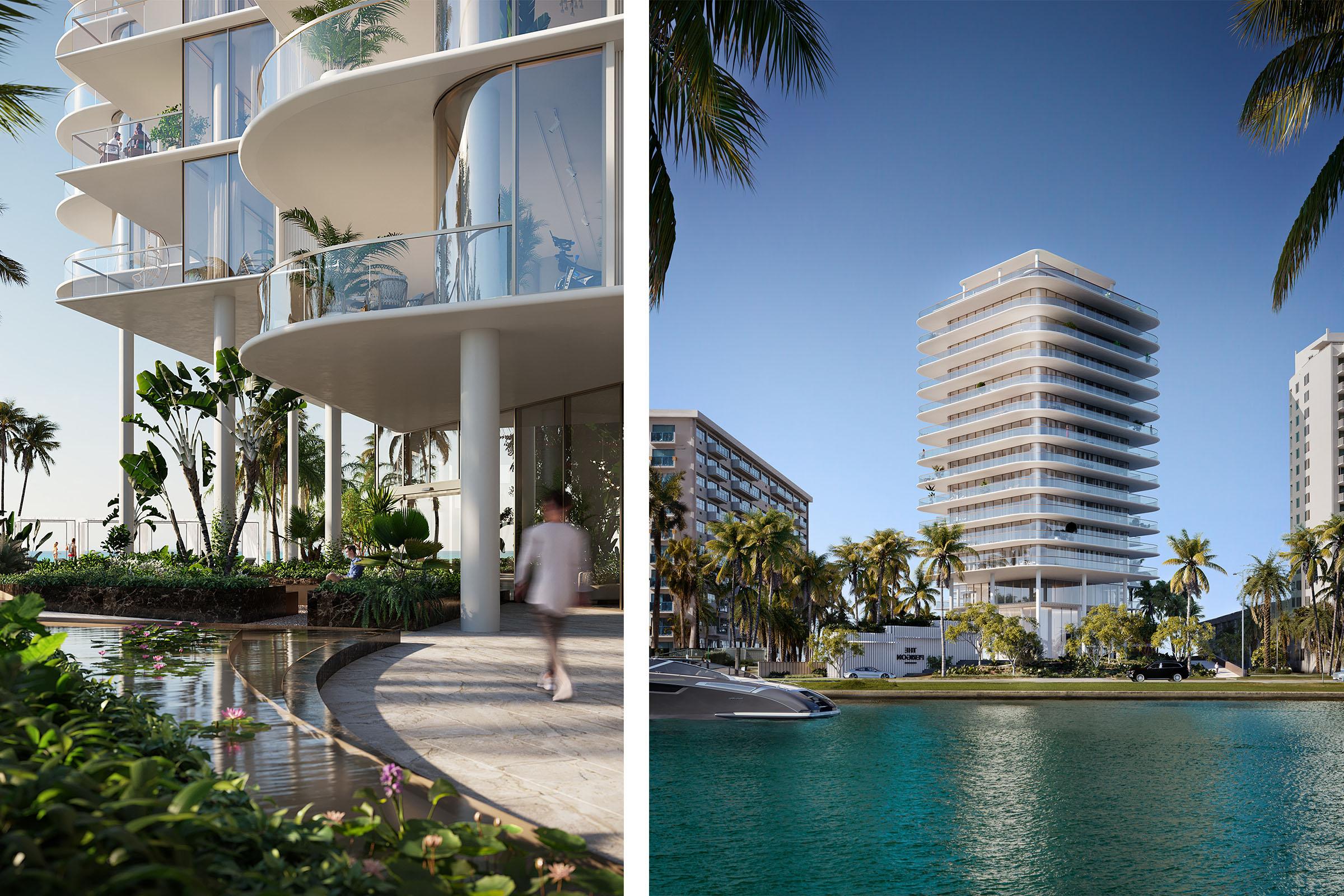 佩里贡迈阿密海滩公寓和花园小径的渲染图